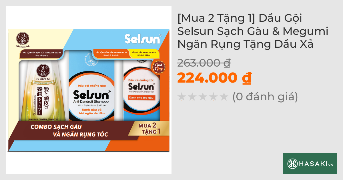 [Mua 2 Tặng 1] Dầu Gội Selsun Sạch Gàu & Megumi Ngăn Rụng Tặng Dầu Xả