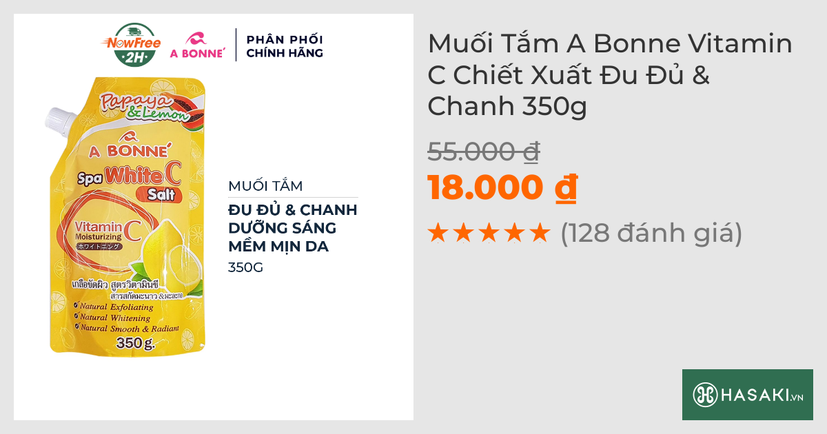 Muối Tắm A Bonne Vitamin C Chiết Xuất Đu Đủ & Chanh 350g