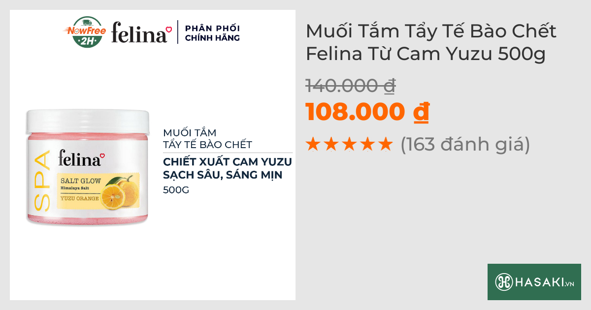 Muối Tắm Tẩy Tế Bào Chết Felina Từ Cam Yuzu 500g