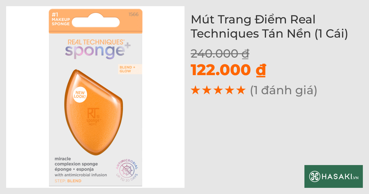 Mút Trang Điểm Real Techniques Tán Nền (1 Cái)