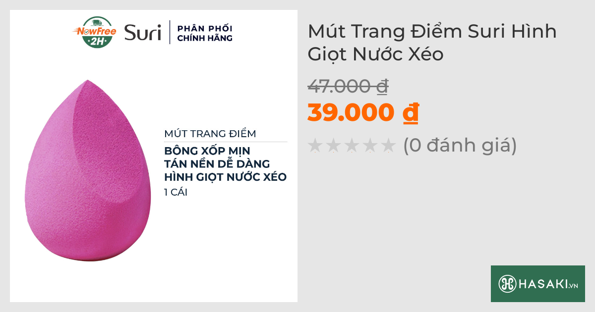 Mút Trang Điểm Suri Hình Giọt Nước Xéo