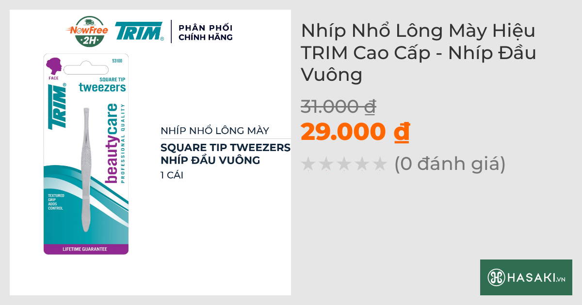 Nhíp Nhổ Lông Mày Hiệu TRIM Cao Cấp - Nhíp Đầu Vuông