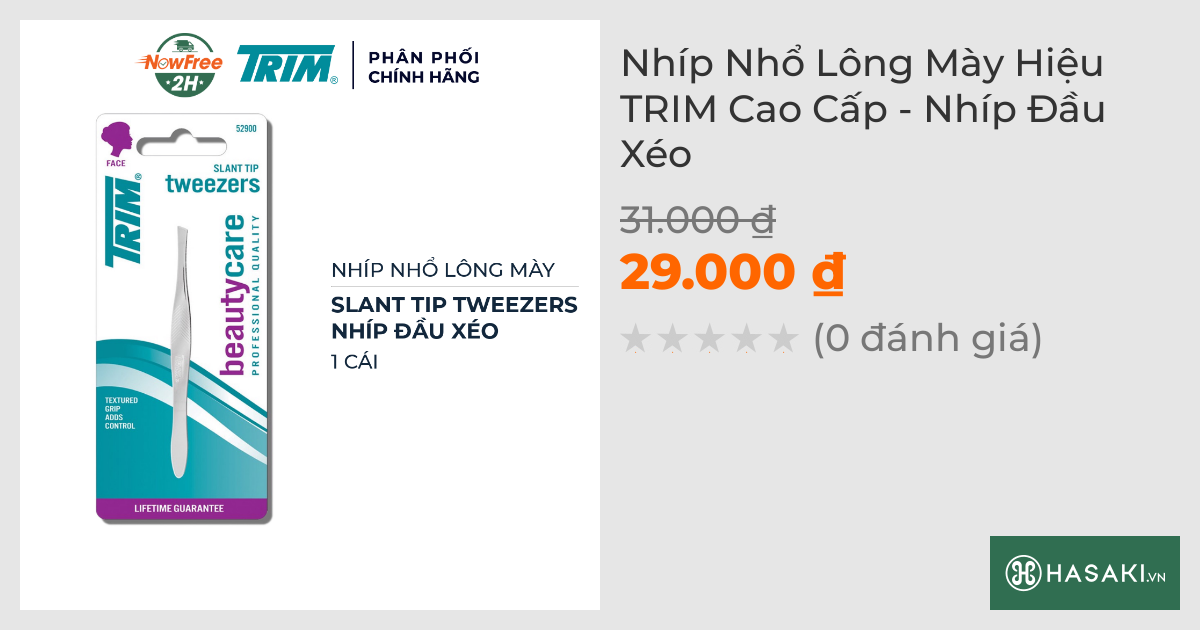 Nhíp Nhổ Lông Mày Hiệu TRIM Cao Cấp - Nhíp Đầu Xéo