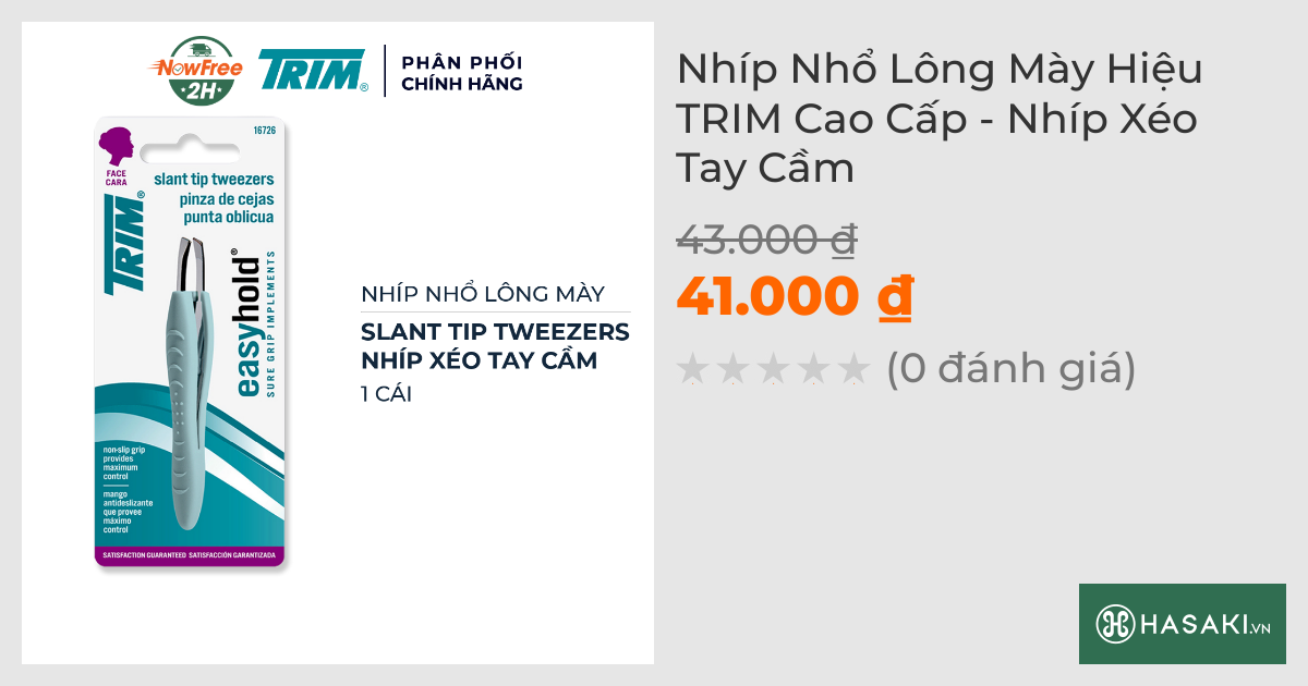 Nhíp Nhổ Lông Mày Hiệu TRIM Cao Cấp - Nhíp Xéo Tay Cầm