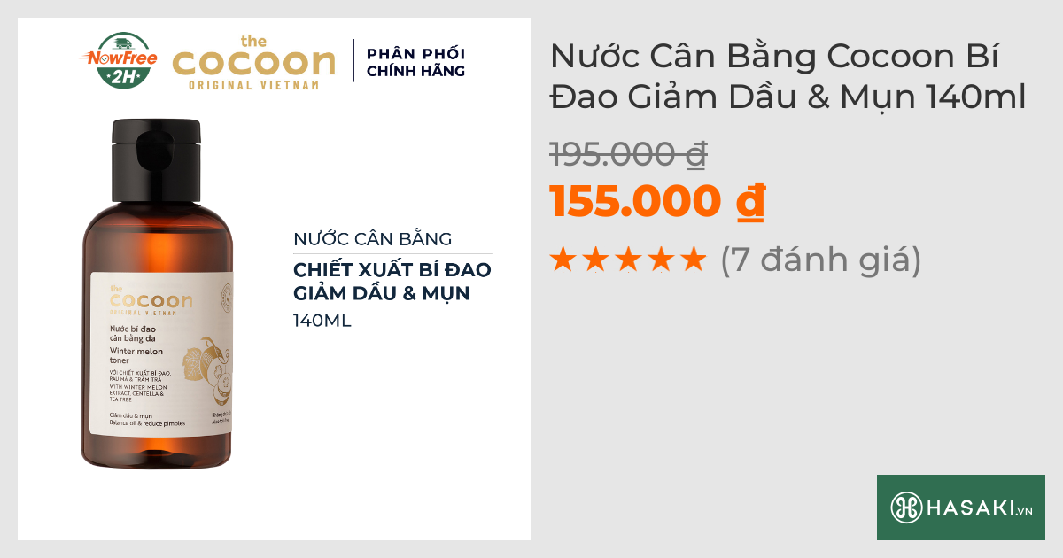 Nước Cân Bằng Cocoon Bí Đao Giảm Dầu & Mụn 140ml