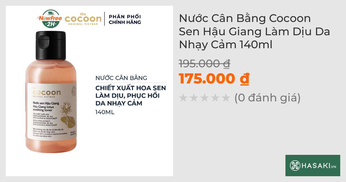 Nước Cân Bằng Cocoon Sen Hậu Giang Làm Dịu Da Nhạy Cảm 140ml