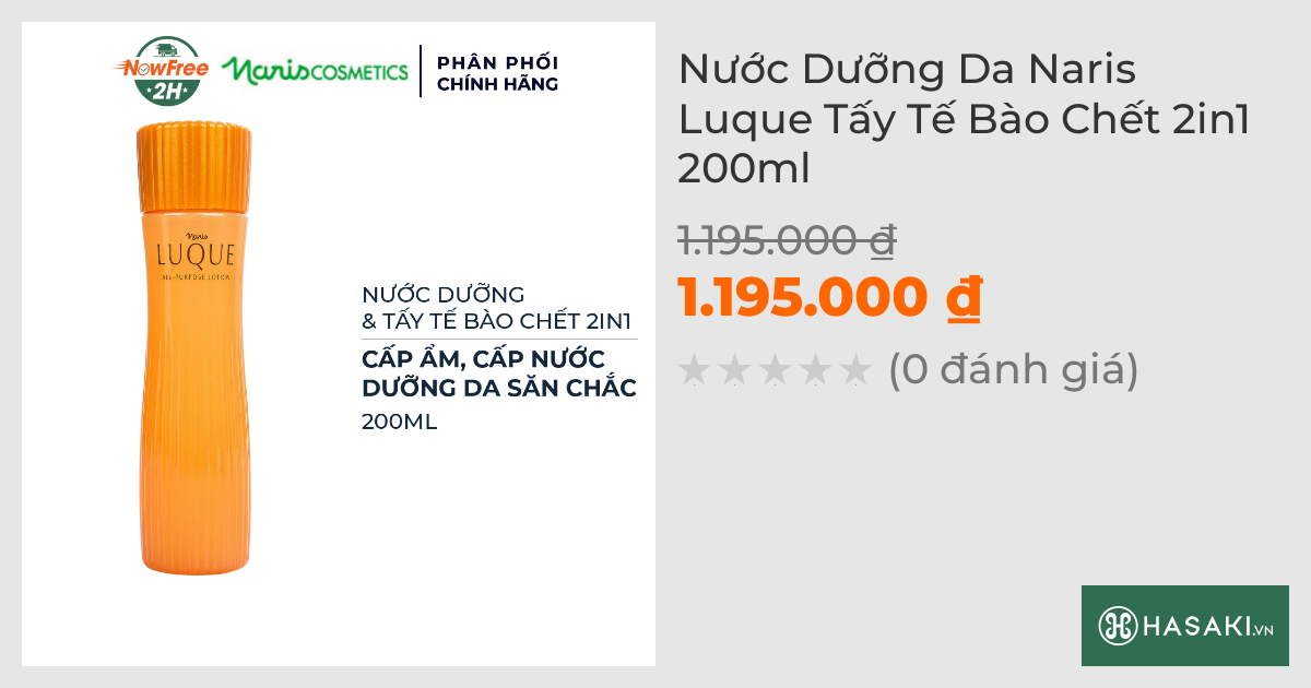 Nước Dưỡng Da Naris Luque Tấy Tế Bào Chết 2in1 200ml