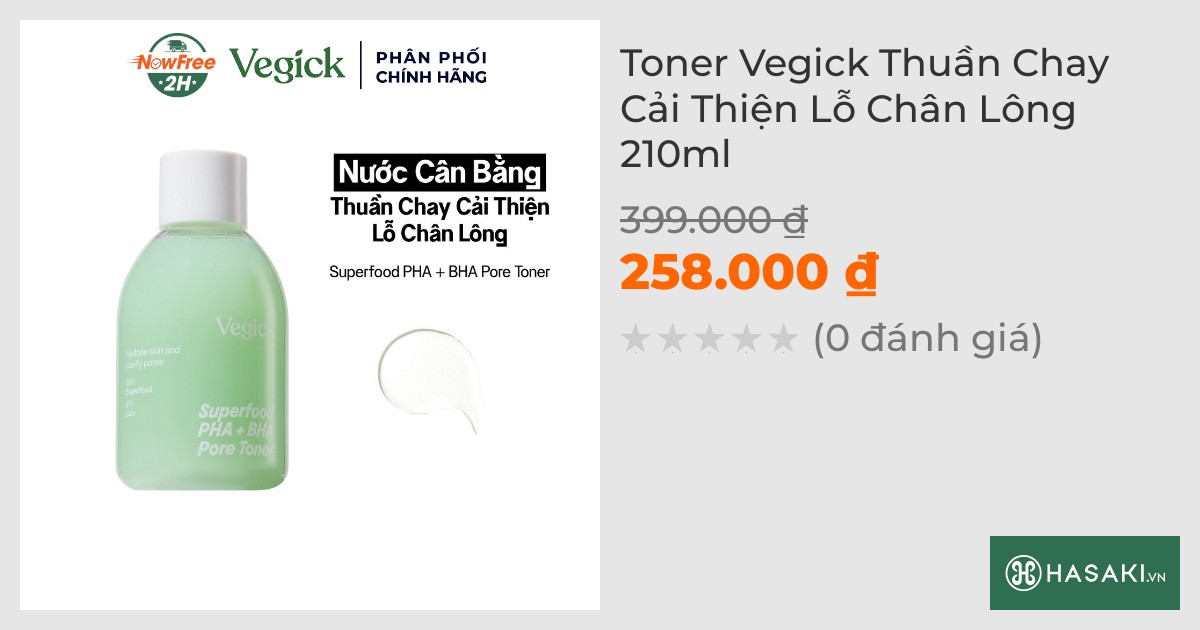 Toner Vegick Thuần Chay Cải Thiện Lỗ Chân Lông 210ml