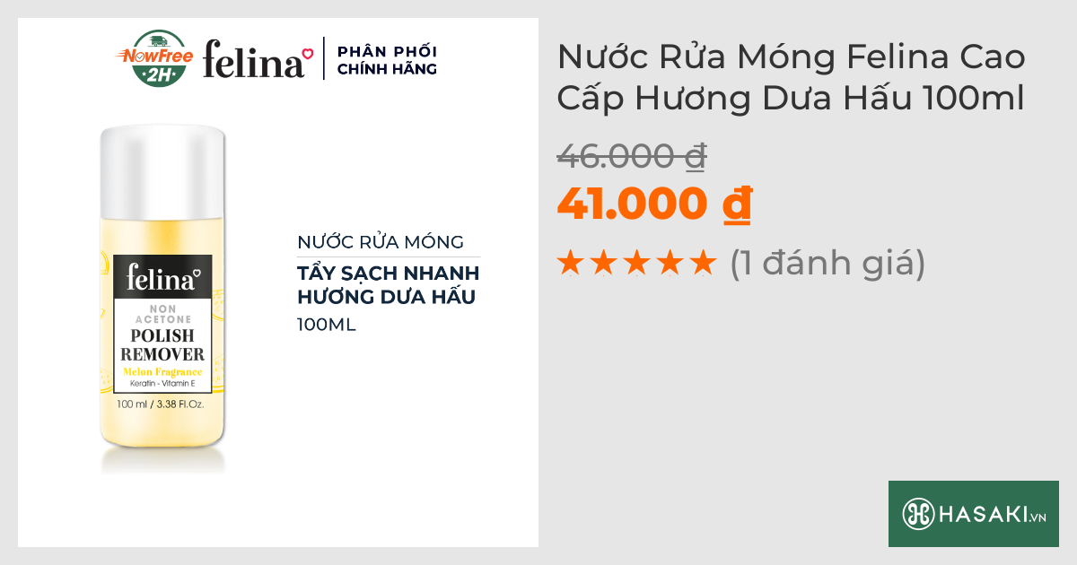 Nước Rửa Móng Felina Cao Cấp Hương Dưa Hấu 100ml