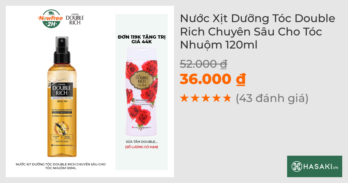 Nước Xịt Dưỡng Tóc Double Rich Chuyên Sâu Cho Tóc Nhuộm 120ml