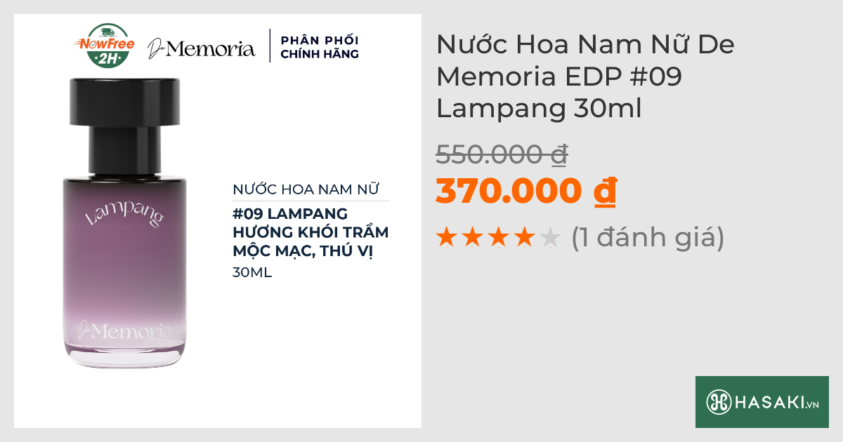 Nước Hoa Nam Nữ De Memoria EDP #09 Lampang 30ml