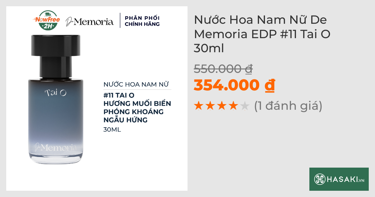 Nước Hoa Nam Nữ De Memoria EDP #11 Tai O 30ml