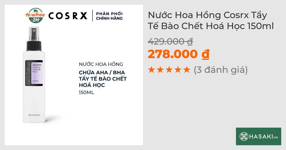 Nước Hoa Hồng Cosrx Tẩy Tế Bào Chết Hoá Học 150ml