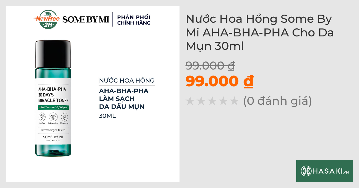 Nước Hoa Hồng Some By Mi AHA-BHA-PHA Cho Da Mụn 30ml