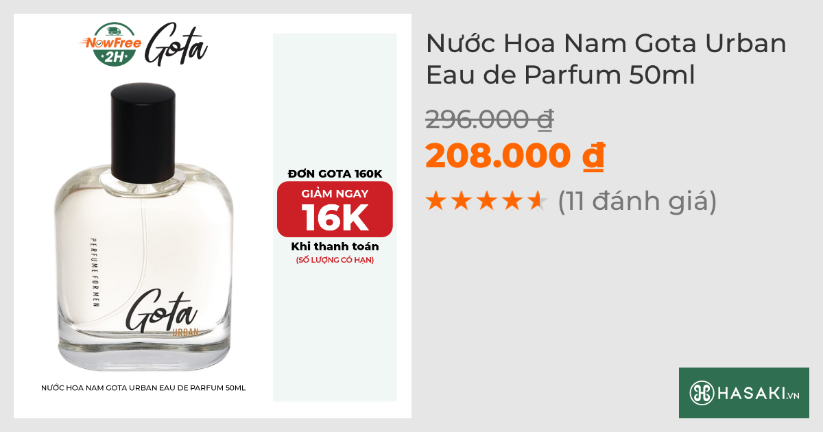 Nước Hoa Nam Gota Urban Eau de Parfum 50ml