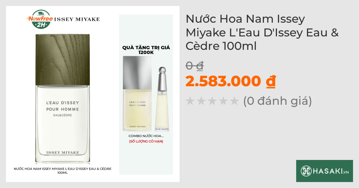 Nước Hoa Nam Issey Miyake L'Eau D'Issey Eau & Cèdre 100ml