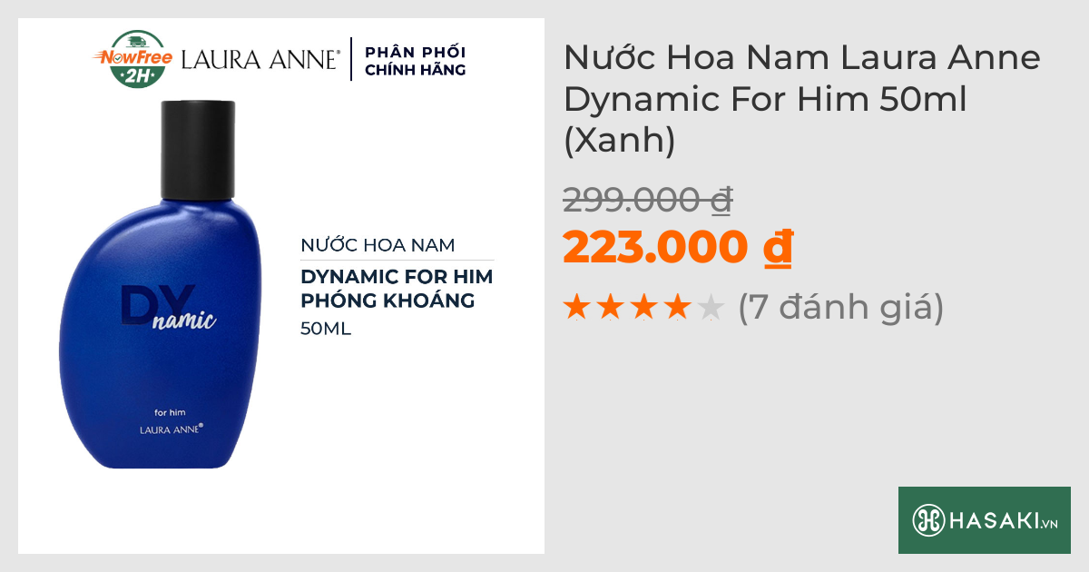 Nước Hoa Nam Laura Anne Dynamic For Him 50ml (Xanh)