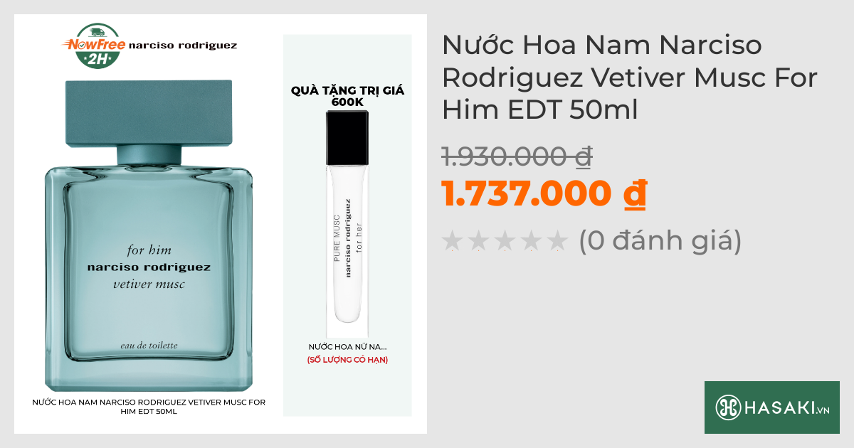 Nước Hoa Nam Narciso Rodriguez Vetiver Musc For Him EDT 50ml