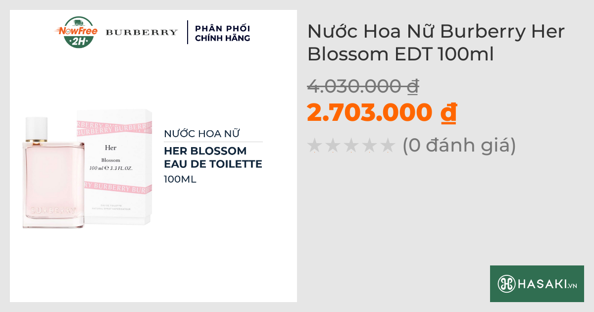 Nước Hoa Nữ Burberry Her Blossom EDT 100ml