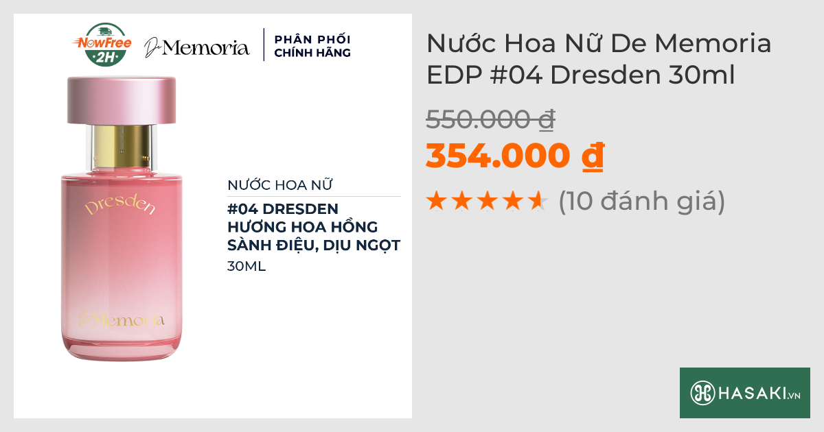 Nước Hoa Nữ De Memoria EDP #04 Dresden 30ml