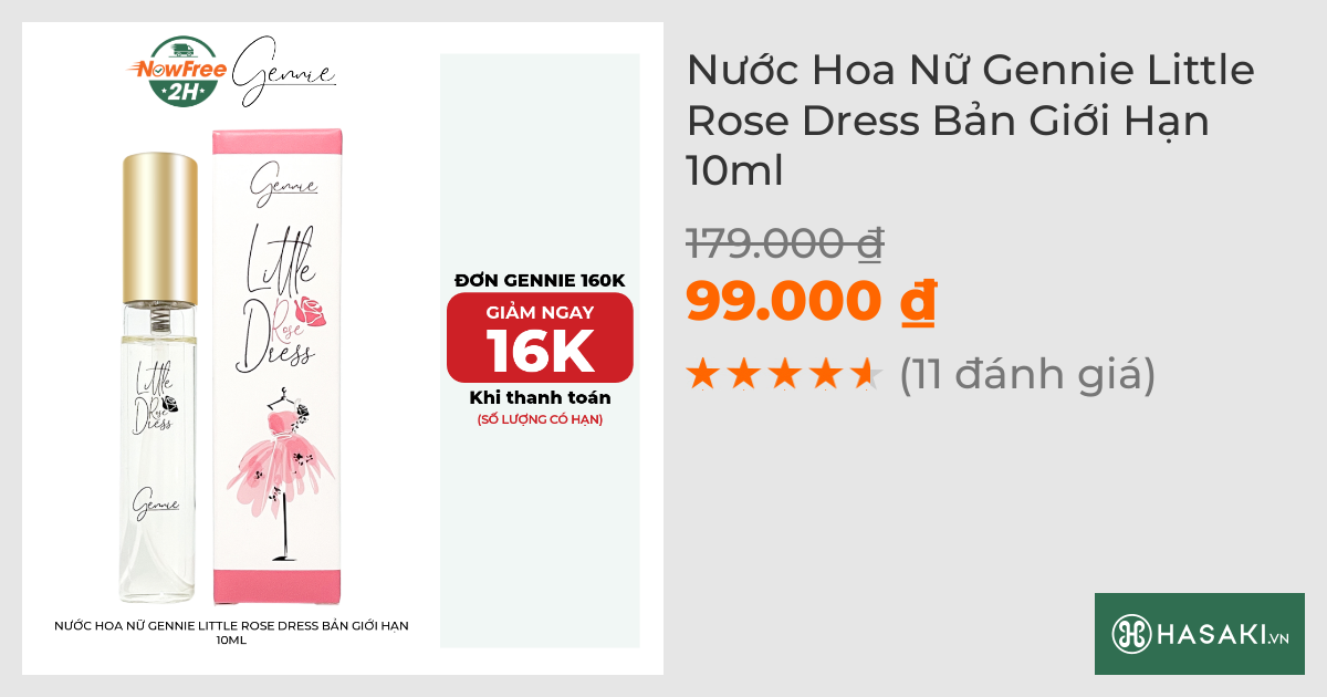 Nước Hoa Nữ Gennie Little Rose Dress Bản Giới Hạn 10ml