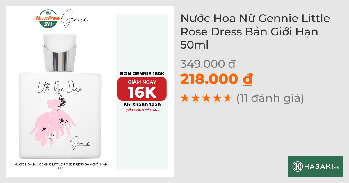 Nước Hoa Nữ Gennie Little Rose Dress Bản Giới Hạn 50ml