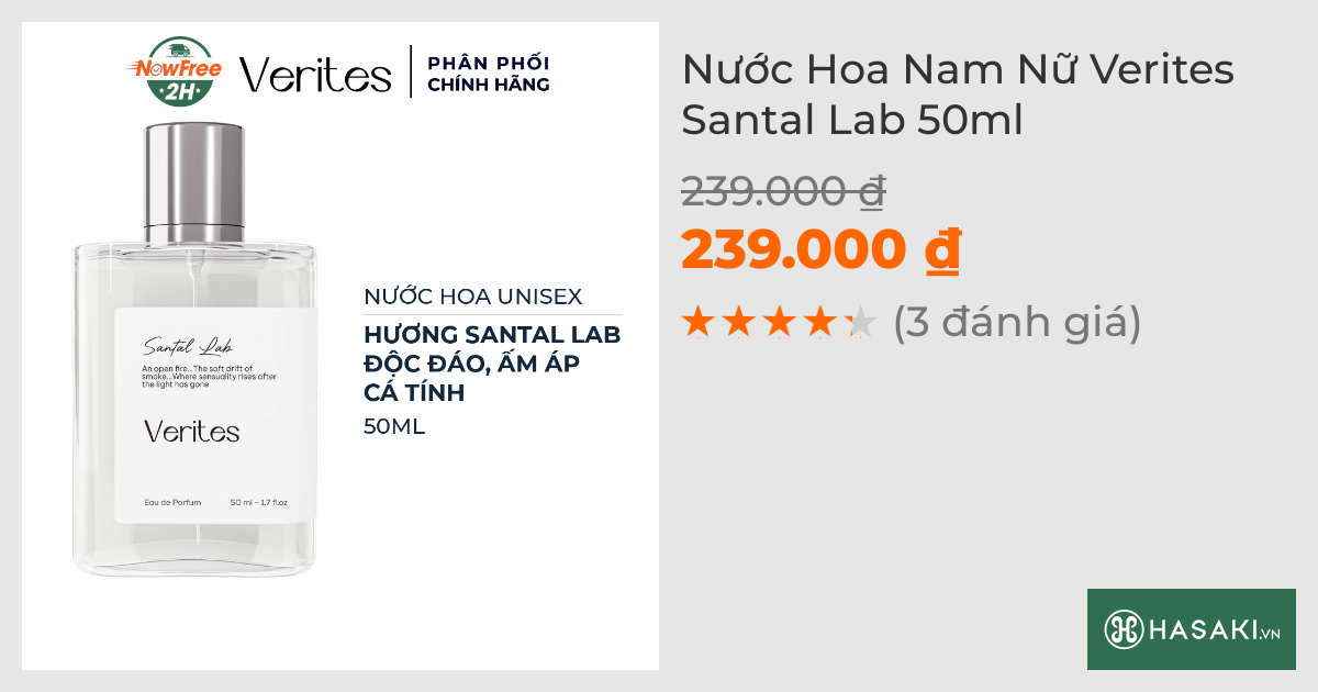 Nước Hoa Nam Nữ Verites Santal Lab 50ml