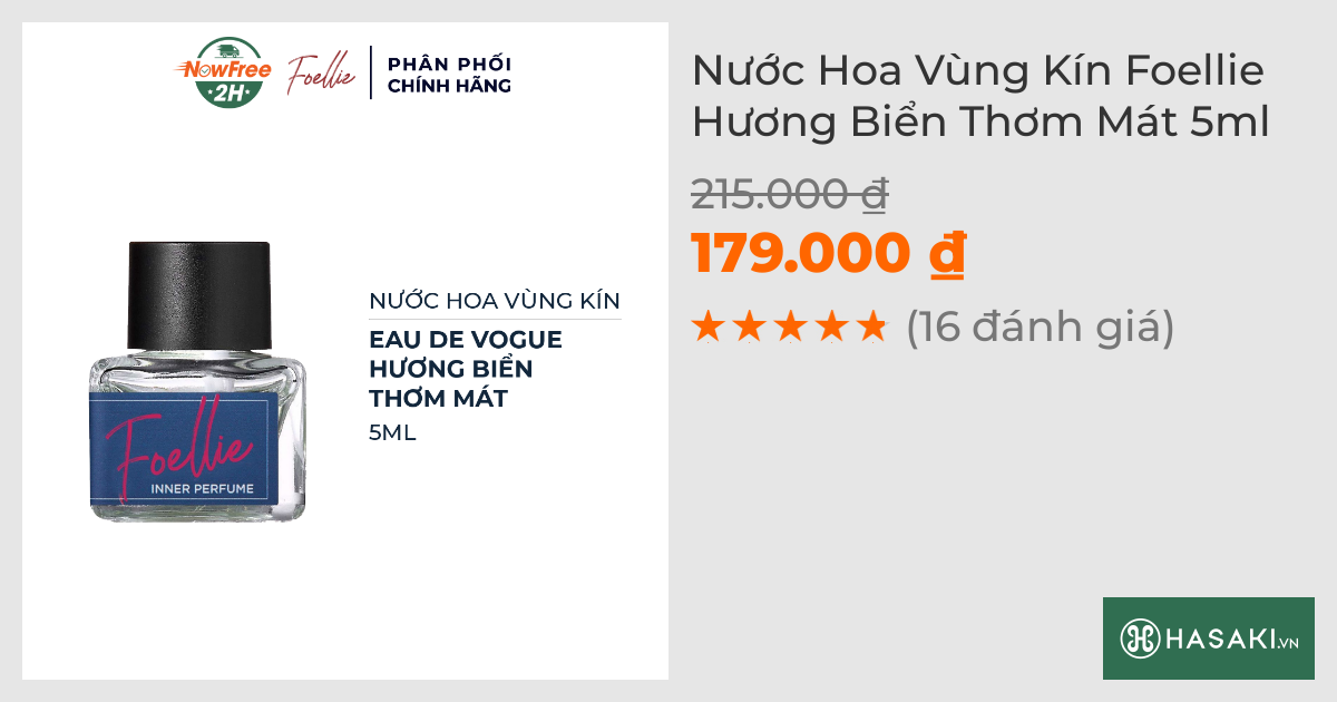 Nước Hoa Vùng Kín Foellie Hương Biển Thơm Mát 5ml