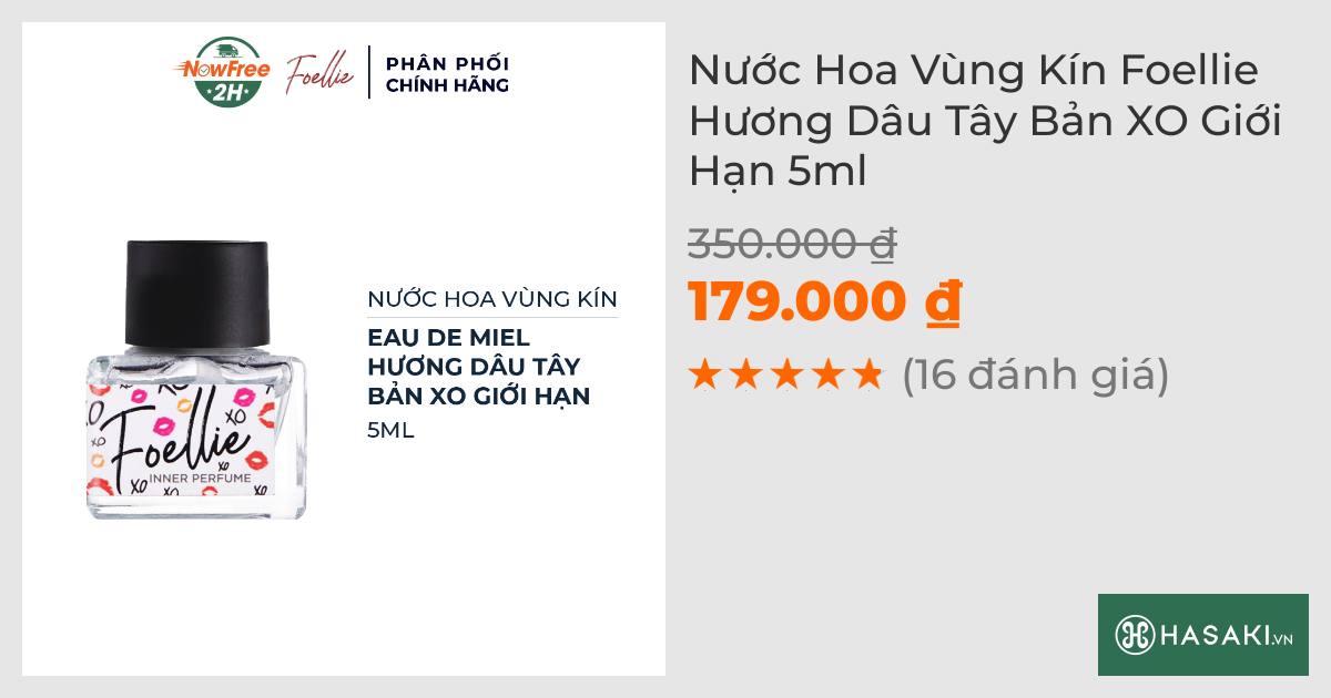 Nước Hoa Vùng Kín Foellie Hương Dâu Tây Bản XO Giới Hạn 5ml