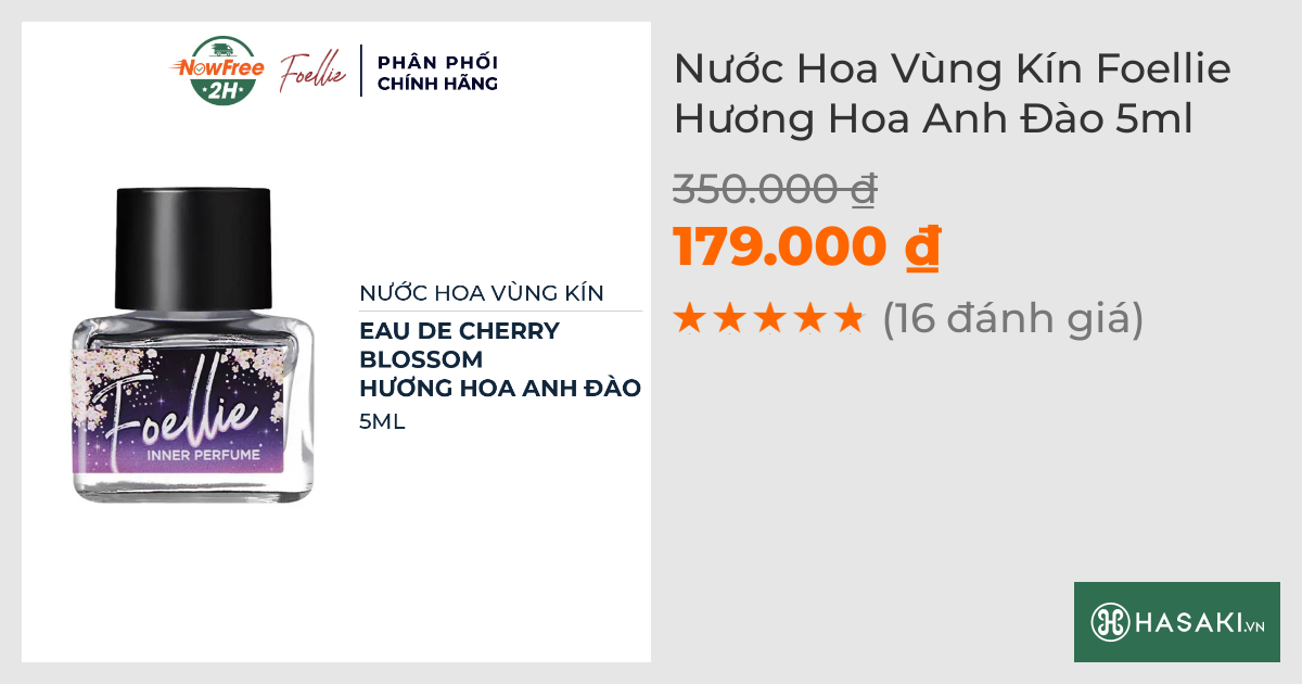 Nước Hoa Vùng Kín Foellie Hương Hoa Anh Đào 5ml