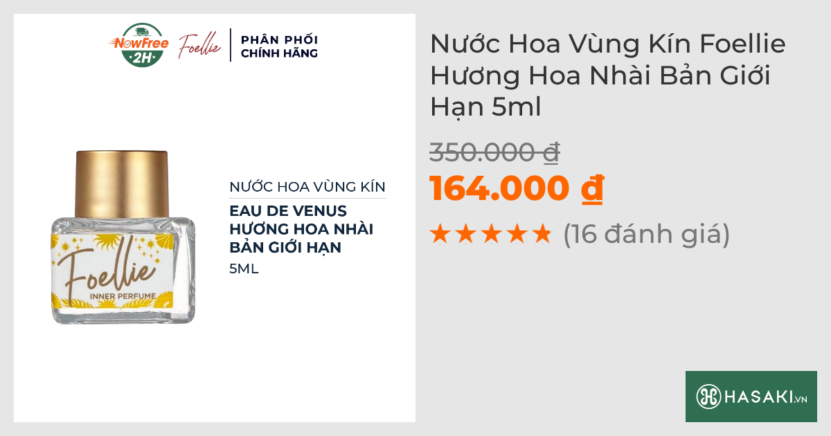 Nước Hoa Vùng Kín Foellie Hương Hoa Nhài Bản Giới Hạn 5ml