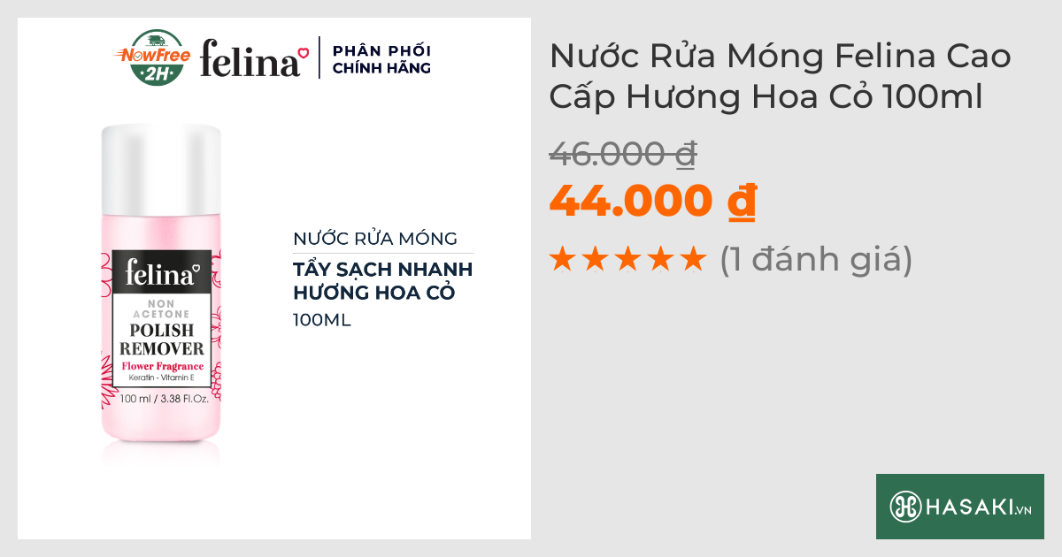 Nước Rửa Móng Felina Cao Cấp Hương Hoa Cỏ 100ml