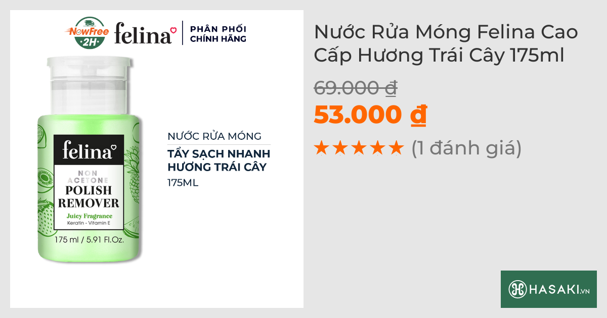 Nước Rửa Móng Felina Cao Cấp Hương Trái Cây 175ml