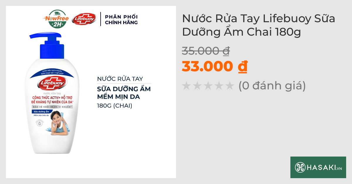 Nước Rửa Tay Lifebuoy Sữa Dưỡng Ẩm Chai 180g