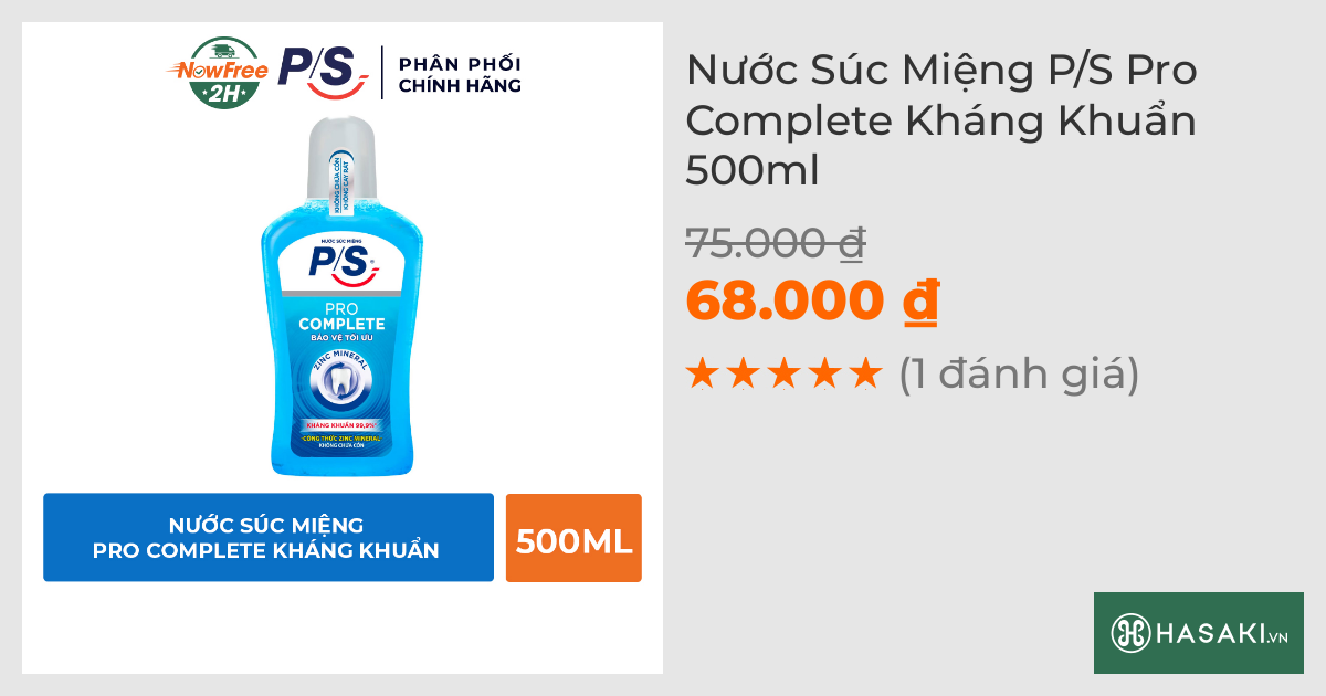 Nước Súc Miệng P/S Pro Complete Kháng Khuẩn 500ml