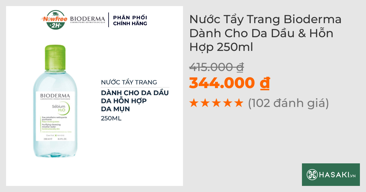 Nước Tẩy Trang Bioderma Dành Cho Da Dầu & Hỗn Hợp 250ml