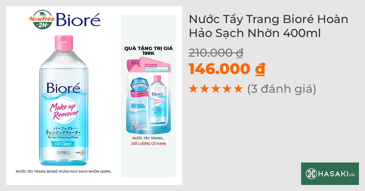 Nước Tẩy Trang Bioré Hoàn Hảo Sạch Nhờn 400ml