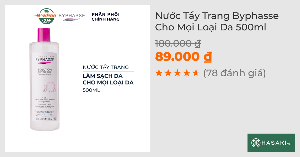 Nước Tẩy Trang Byphasse Cho Mọi Loại Da 500ml