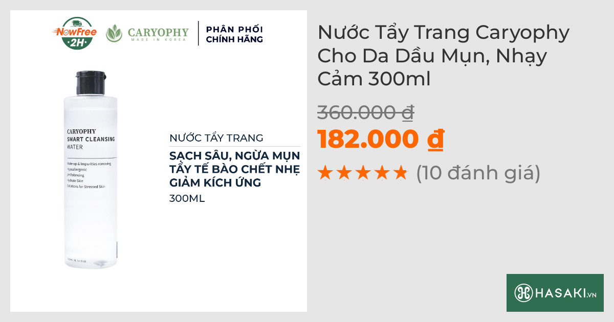 Nước Tẩy Trang Caryophy Cho Da Dầu Mụn, Nhạy Cảm 300ml