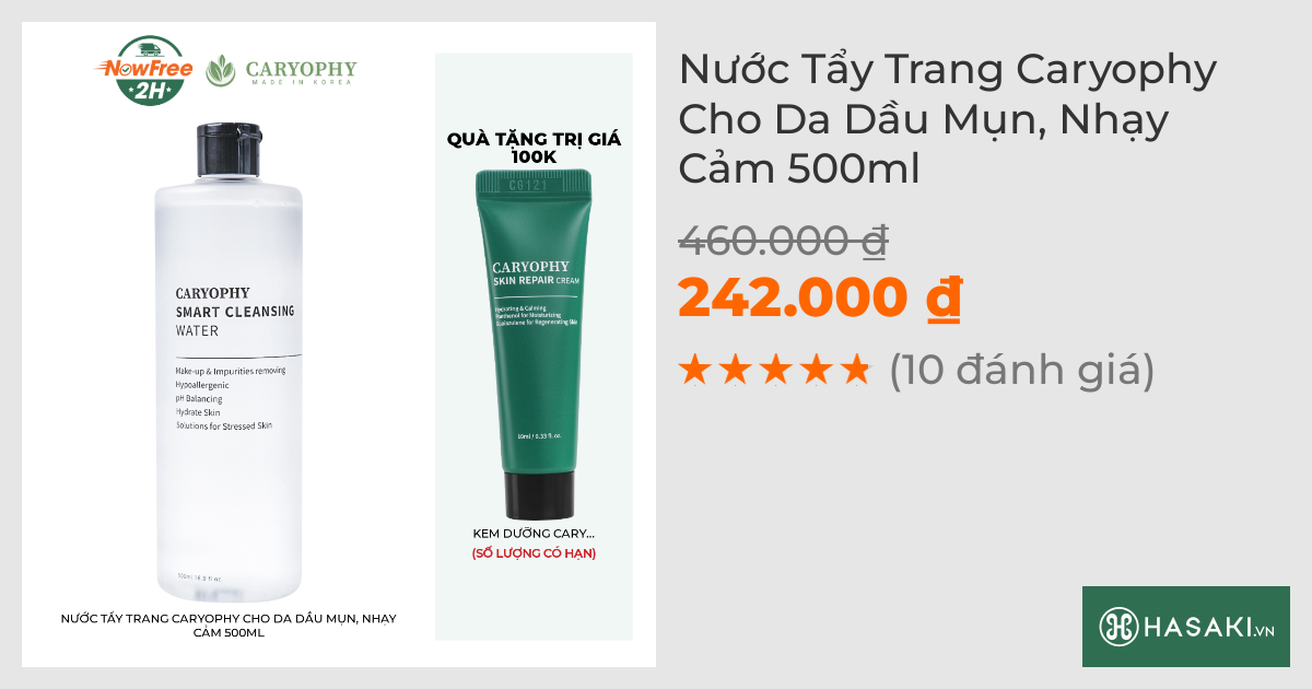 Nước Tẩy Trang Caryophy Cho Da Dầu Mụn, Nhạy Cảm 500ml