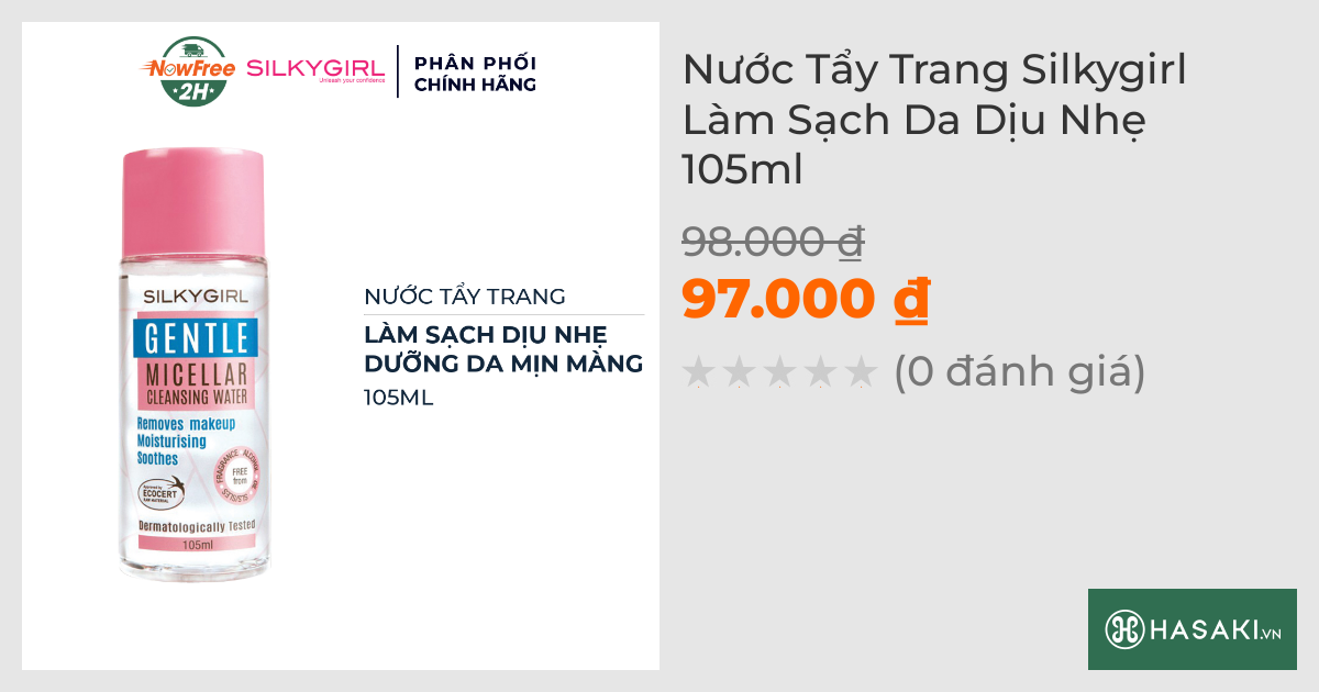 Nước Tẩy Trang Silkygirl Làm Sạch Da Dịu Nhẹ 105ml