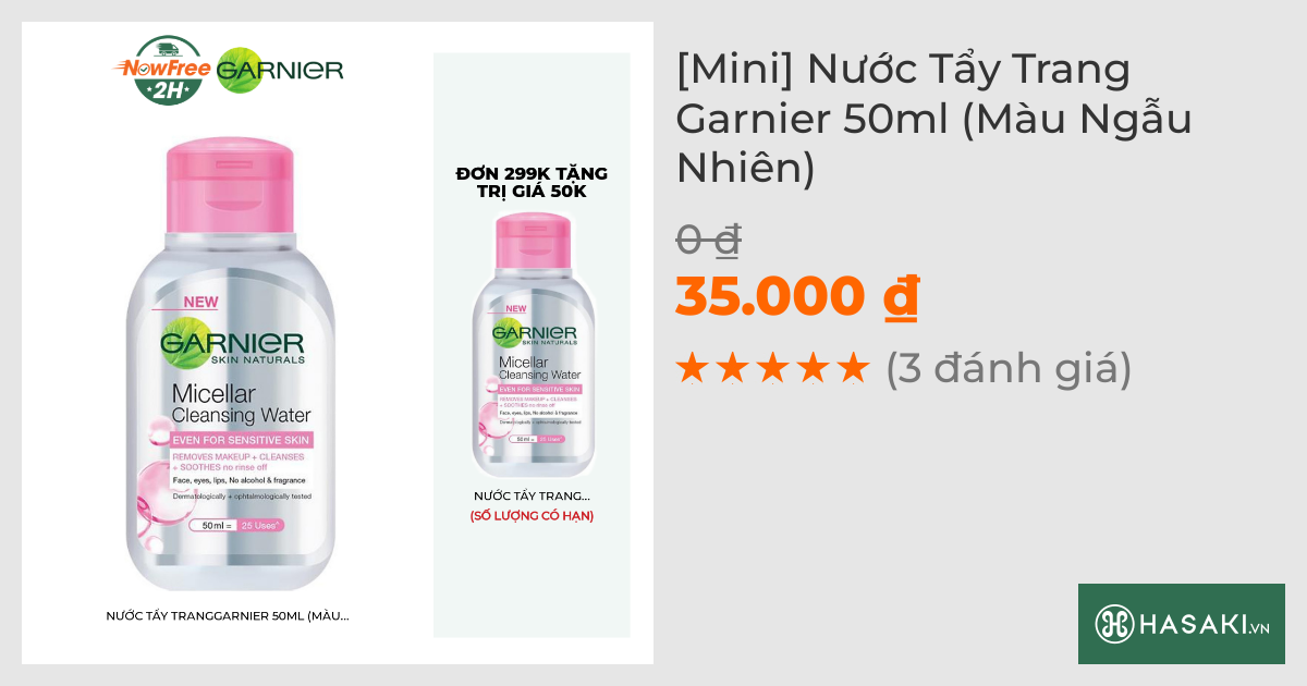 [Mini] Nước Tẩy Trang Garnier 50ml (Màu Ngẫu Nhiên)