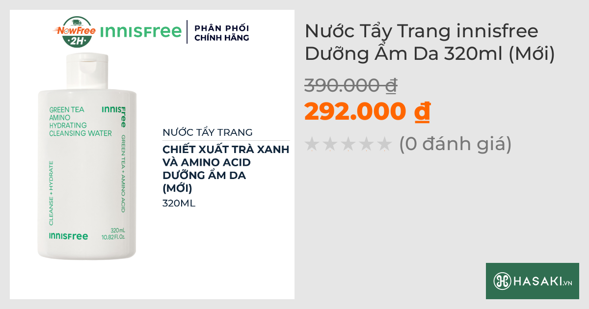 Nước Tẩy Trang innisfree Dưỡng Ẩm Da 320ml (Mới)