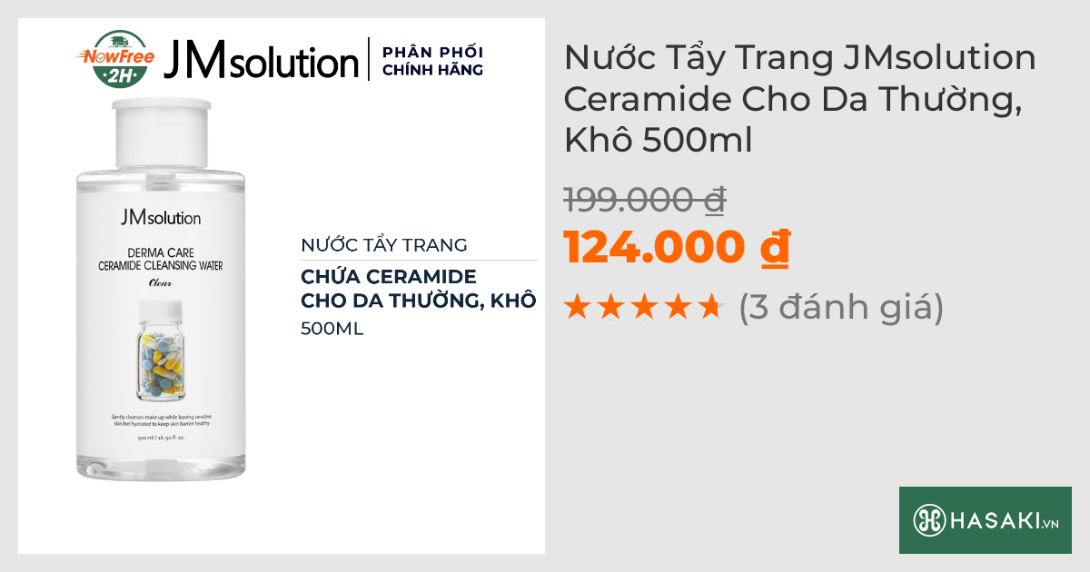 Nước Tẩy Trang JMsolution Ceramide Cho Da Thường, Khô 500ml