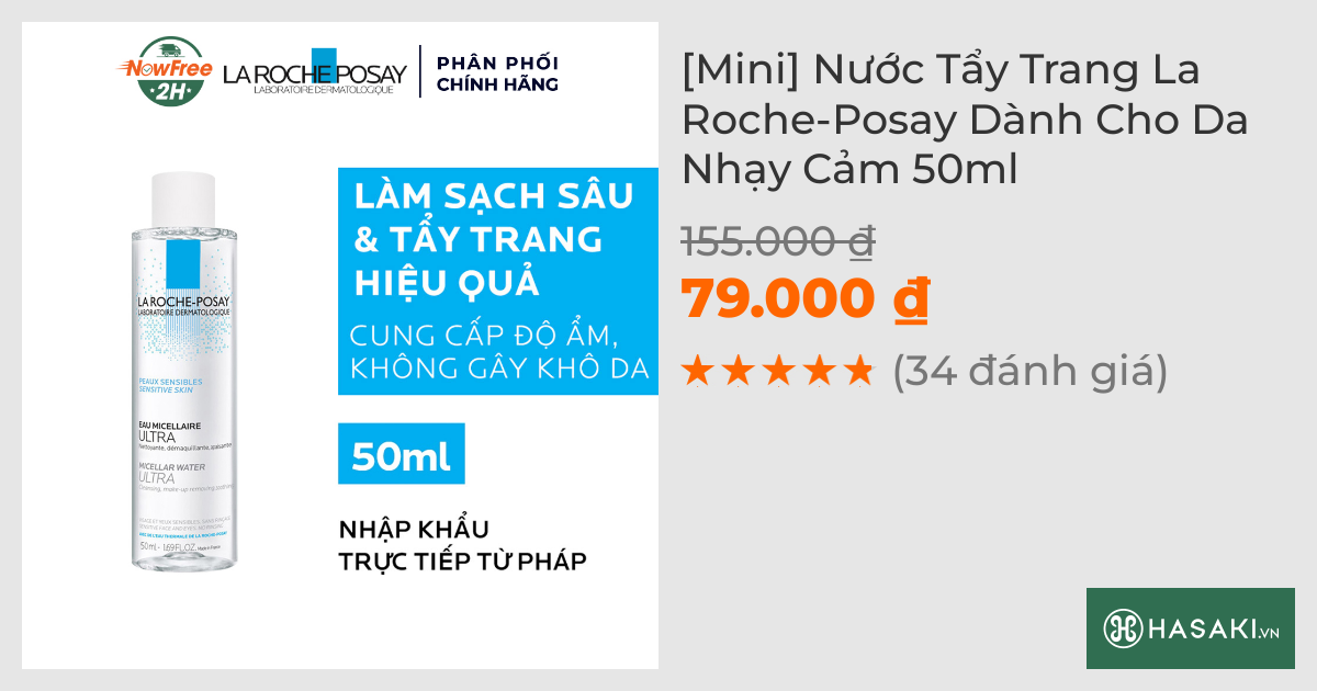 [Mini] Nước Tẩy Trang La Roche-Posay Dành Cho Da Nhạy Cảm 50ml