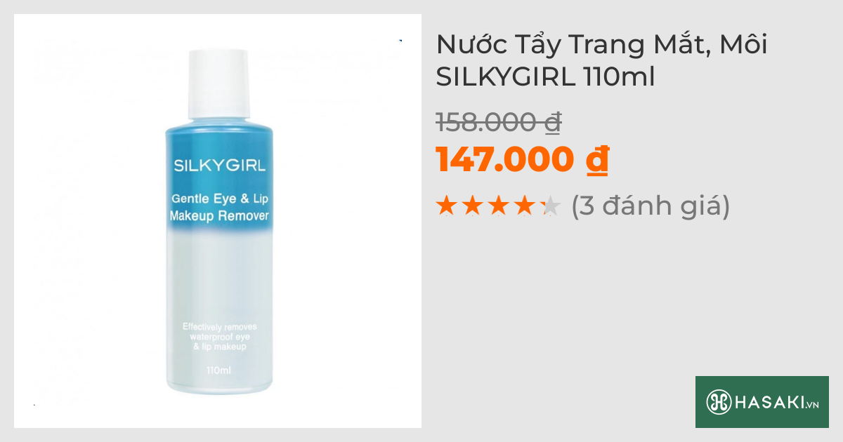 Nước Tẩy Trang Mắt, Môi SILKYGIRL 110ml