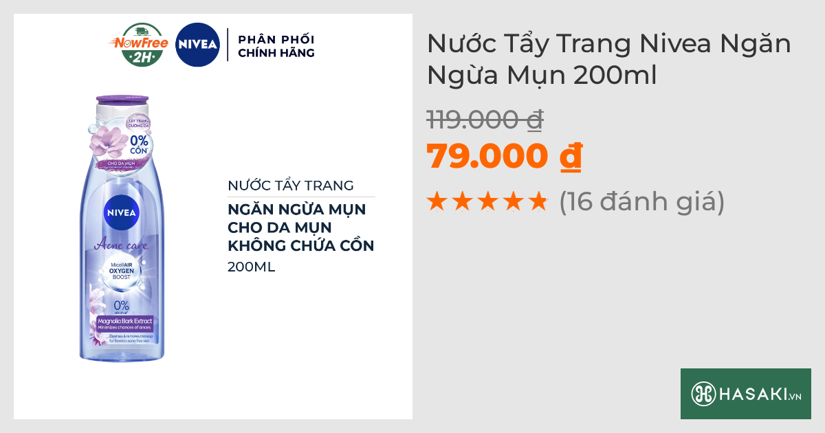 Nước Tẩy Trang Nivea Ngăn Ngừa Mụn 200ml