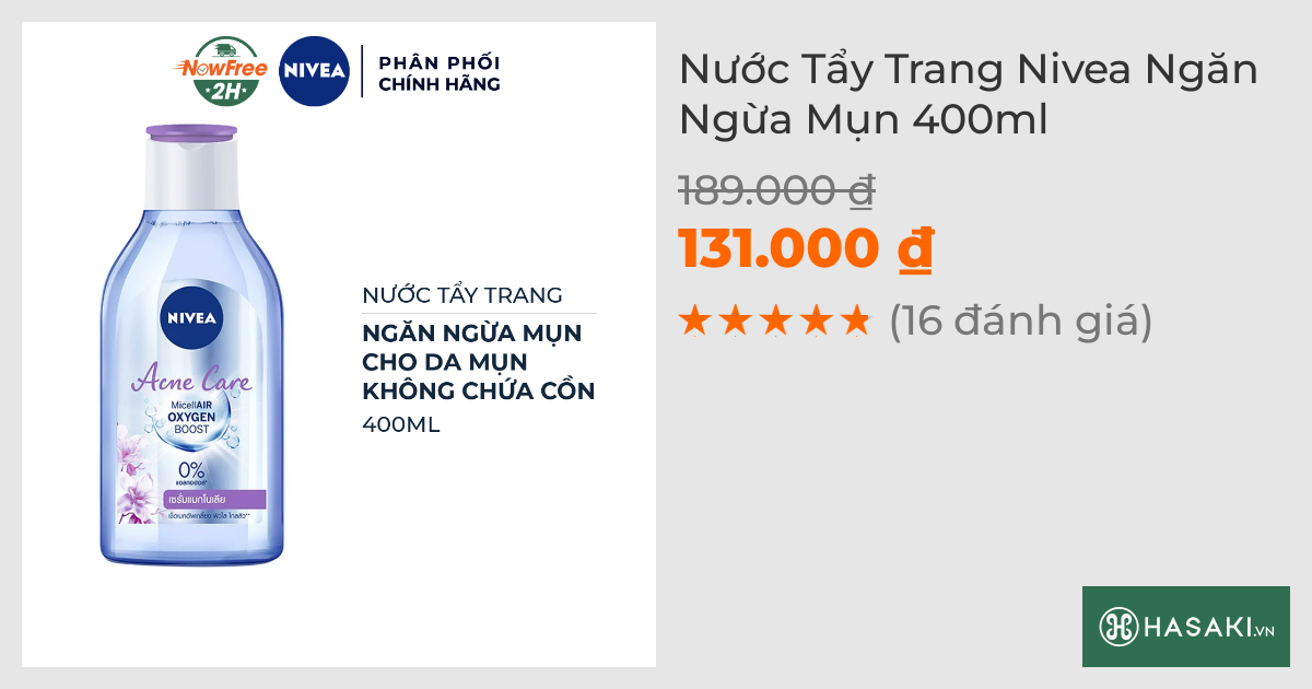 Nước Tẩy Trang Nivea Ngăn Ngừa Mụn 400ml