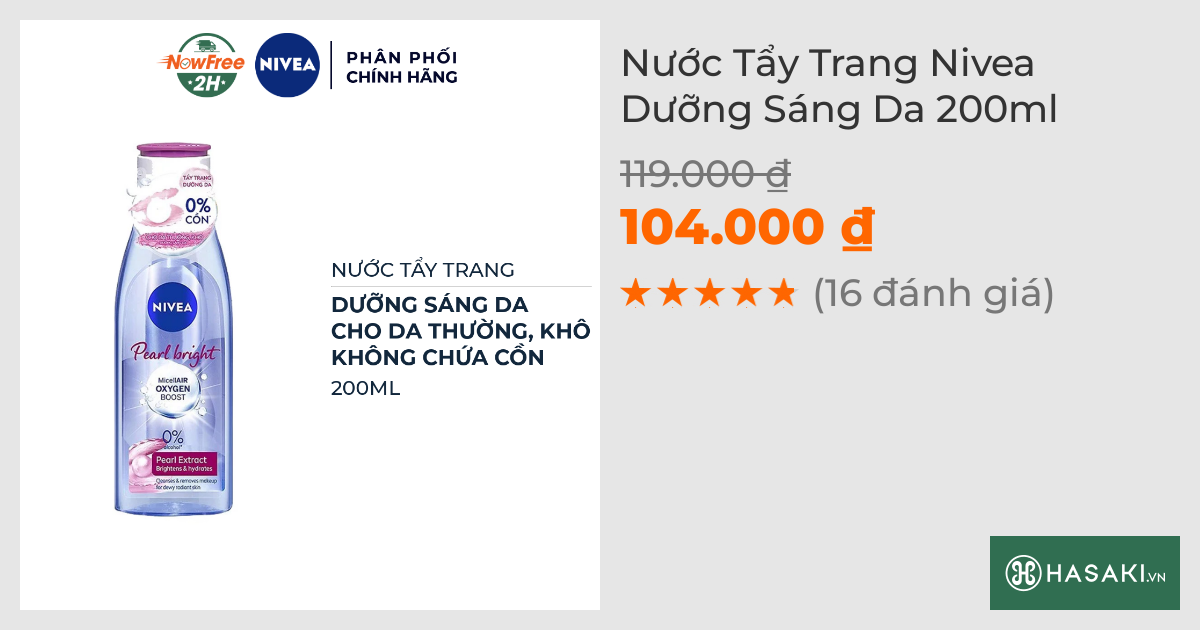 Nước Tẩy Trang Nivea Dưỡng Sáng Da 200ml