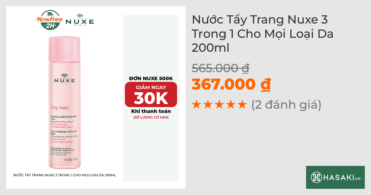 Nước Tẩy Trang Nuxe 3 Trong 1 Cho Mọi Loại Da 200ml